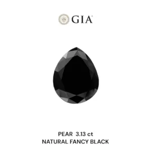 3.13 Carat Pear Fancy Black VVS2 Natural Diamond