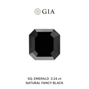 3.24 Carat Square Emerald Fancy Black VVS2 Natural Diamond