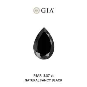3.37 Carat Pear Fancy Black VVS2 Natural Diamond
