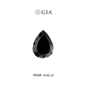 4.42 Carat Pear Fancy Black VVS2 Natural Diamond