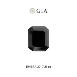 7.21 Carat Emerald Fancy Black VVS2 Natural Diamond