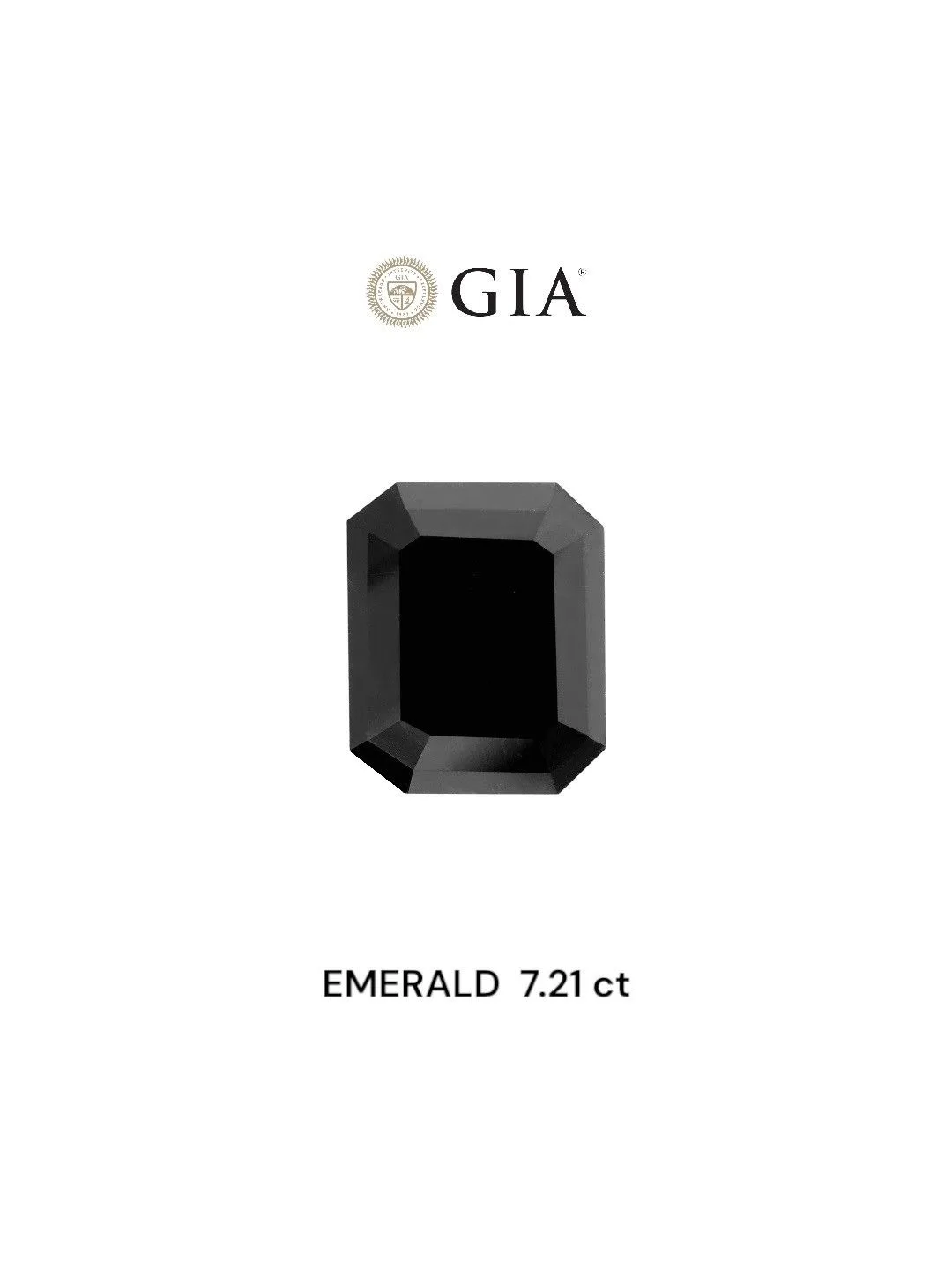 7.21 Carat Emerald Fancy Black VVS2 Natural Diamond 1 7.21 Carat Emerald Fancy Black VVS2 Natural Diamond