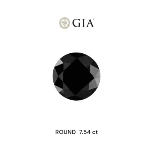 7.54 Carat Round Fancy Black VVS2 Natural Diamond