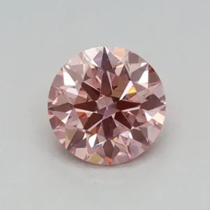 0.37 Carat Round Fancy Vivid Pink VVS2 Lab Diamond