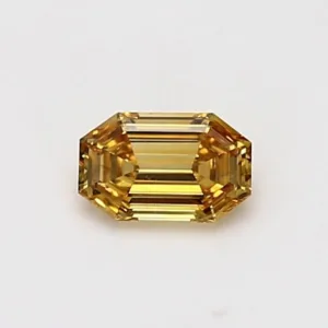 0.39 Carat Emerald Fancy Deep Yellow SI1 Natural Diamond