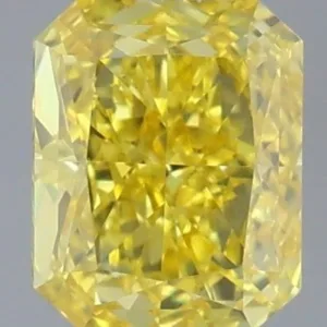 0.43 Carat Radiant Fancy Vivid Yellow SI1 Natural Diamond