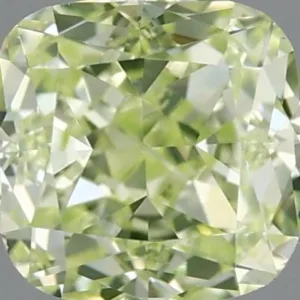 0.5 Carat Cushion Brilliant Fancy Green VS2 Natural Diamond