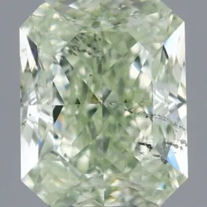 0.5 Carat Radiant Fancy Green SI2 Natural Diamond