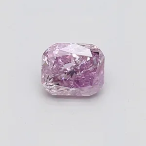 0.52 Carat Cushion Brilliant Fancy Pink Purple I3 Natural Diamond