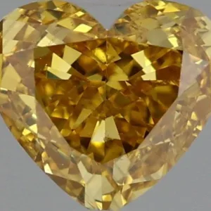 0.57 Carat Heart Fancy Vivid Orange SI1 Natural Diamond