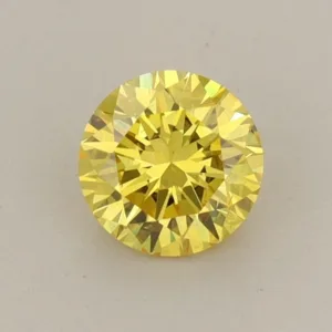 0.6 Carat Round Fancy Vivid Yellow VS2 Lab Diamond