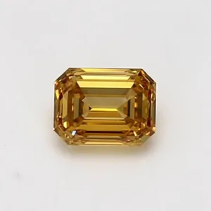 0.61 Carat Emerald Fancy Deep Yellow VVS2 Natural Diamond
