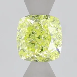 0.7 Carat Cushion Brilliant Fancy Intense Yellow VS2 Natural Diamond