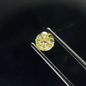 0.7 Carat Round Fancy Intense Yellow VVS2 Lab Diamond