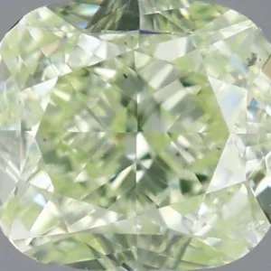 0.71 Carat Cushion Brilliant Fancy Green SI2 Natural Diamond