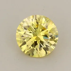 0.72 Carat Round Fancy Vivid Yellow VS2 Lab Diamond