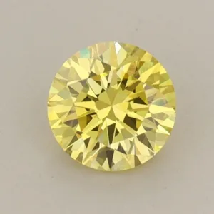 0.74 Carat Round Fancy Vivid Yellow VS1 Lab Diamond