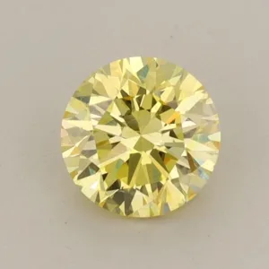0.74 Carat Round Fancy Vivid Yellow VS2 Lab Diamond