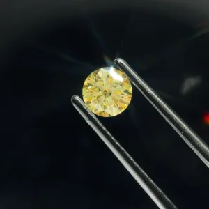 0.79 Carat Round Fancy Intense Yellow VVS2 Lab Diamond