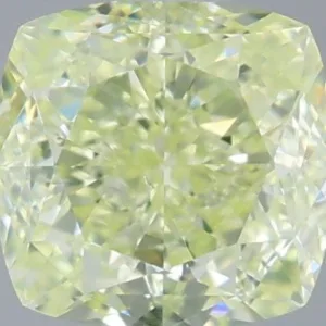0.8 Carat Cushion Brilliant Fancy Yellow Green VS2 Natural Diamond