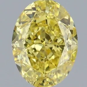 0.8 Carat Oval Fancy Vivid Yellow VS1 Natural Diamond