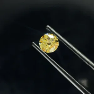 0.91 Carat Round Fancy Intense Yellow VVS2 Lab Diamond
