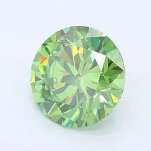 0.94 Carat Round Fancy Vivid Green VVS2 Lab Diamond