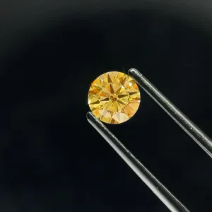 0.99 Carat Round Fancy Intense Yellow VVS2 Lab Diamond