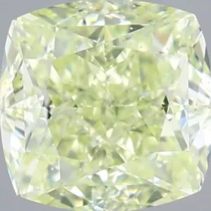 1 Carat Cushion Brilliant Fancy Yellow Green SI1 Natural Diamond