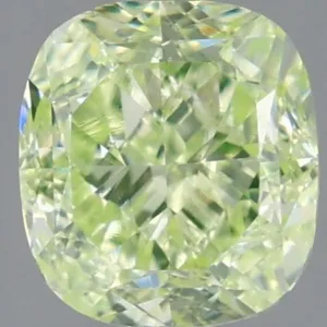 1 Carat Cushion Brilliant Fancy Yellow Green SI1 Natural Diamond