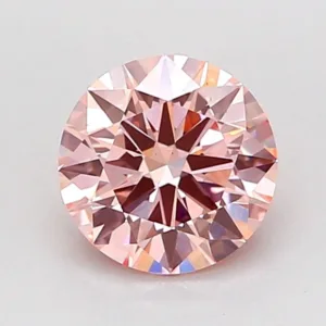 1 Carat Round Fancy Intense Pink VS2 Lab Diamond