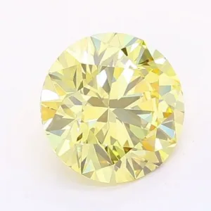 1 Carat Round Fancy Yellow VS2 Lab Diamond