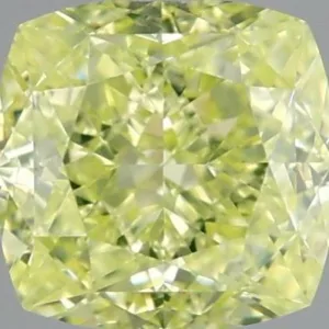 1.01 Carat Cushion Brilliant Fancy Green Yellow VS1 Natural Diamond