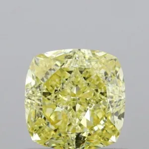 1.01 Carat Cushion Brilliant Fancy Yellow SI1 Natural Diamond
