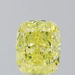 1.01 Carat Cushion Modified Fancy Intense Yellow SI1 Natural Diamond