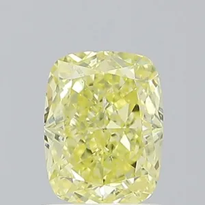 1.01 Carat Cushion Modified Fancy Intense Yellow SI2 Natural Diamond