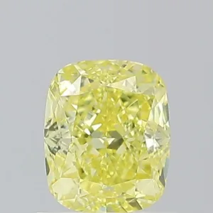 1.01 Carat Cushion Modified Fancy Intense Yellow VS2 Natural Diamond