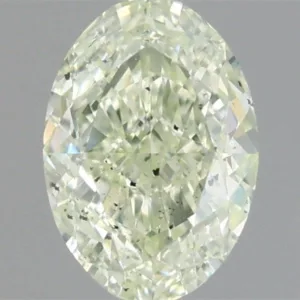 1.01 Carat Oval Fancy Light Yellow Green SI2 Natural Diamond