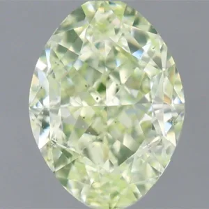 1.01 Carat Oval Fancy Yellow Green SI2 Natural Diamond