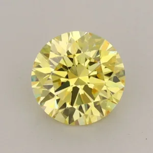 1.01 Carat Round Fancy Vivid Yellow VS2 Lab Diamond