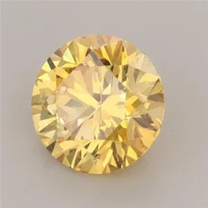 1.01 Carat Round Fancy Vivid Yellow VVS2 Lab Diamond
