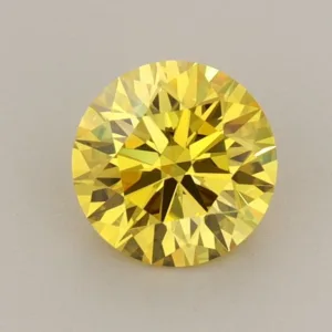 1.04 Carat Round Fancy Vivid Yellow VVS2 Lab Diamond
