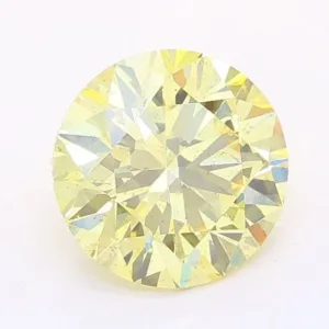 1.08 Carat Round Fancy Yellow SI2 Lab Diamond