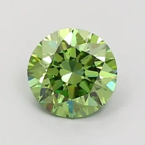 1.1 Carat Round Fancy Vivid Green VS1 Lab Diamond