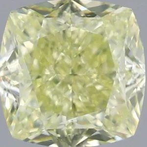 1.11 Carat Cushion Brilliant Fancy Green Yellow VS1 Natural Diamond