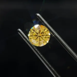1.11 Carat Round Fancy Intense Yellow VVS2 Lab Diamond