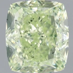 1.12 Carat Cushion Brilliant Fancy Green SI2 Natural Diamond