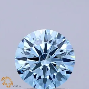 1.12 Carat Round Fancy Vivid Blue VVS2 Lab Diamond