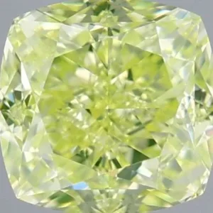 1.2 Carat Cushion Brilliant Fancy Intense Green Yellow VVS1 Natural Diamond