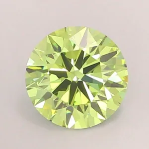 1.37 Carat Round Fancy Vivid Green VS2 Lab Diamond